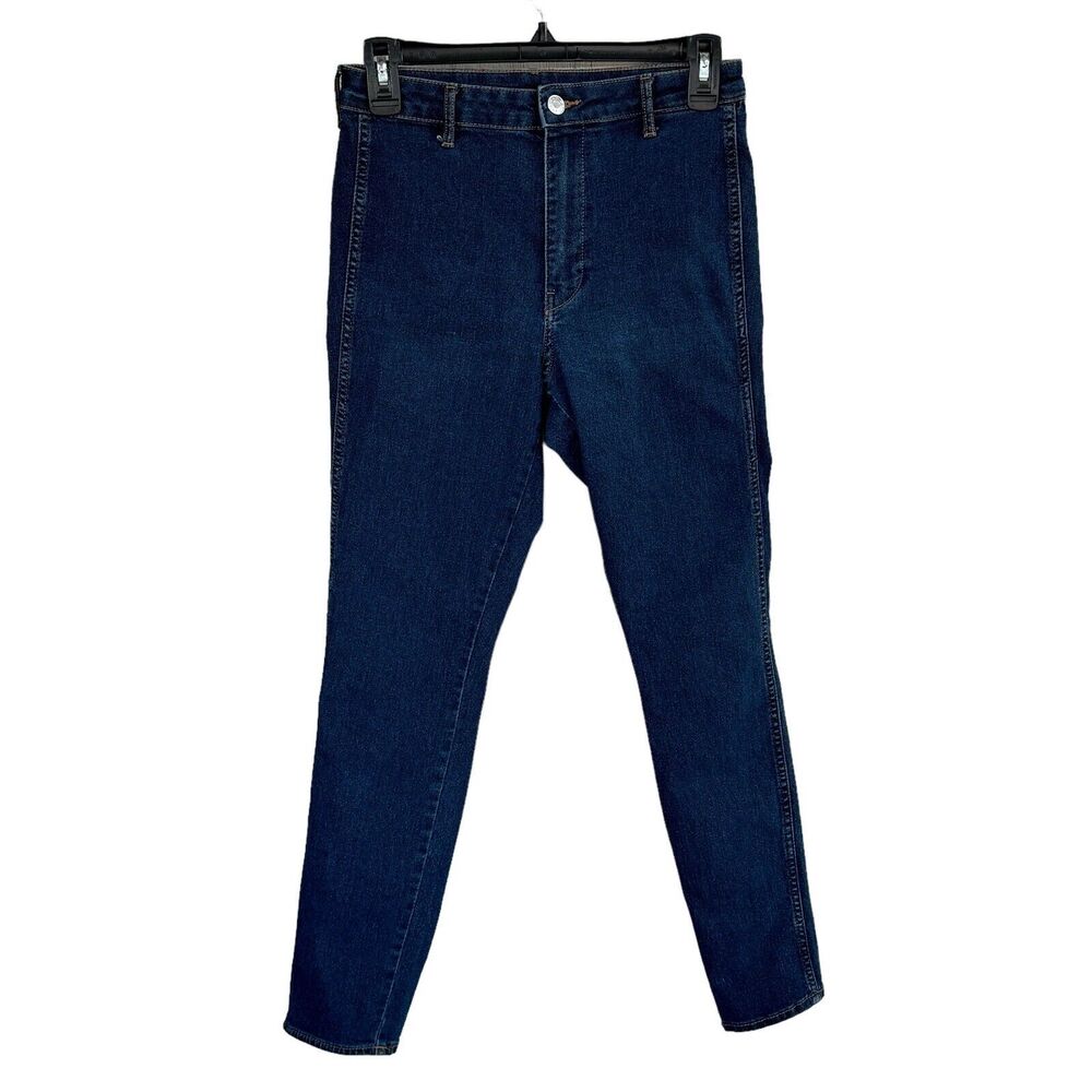 &Denim SZ 28 Skinny Ankle Jeans High-Rise Pocket Stretch Zip-Fly Flat Front Blue